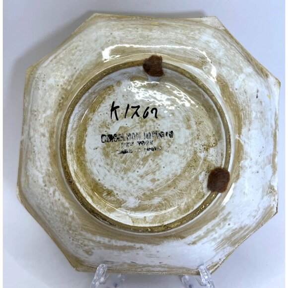 Octagonal Dish Handmade Pottery, Hand Painted # K1267 - Picture 5 of 7